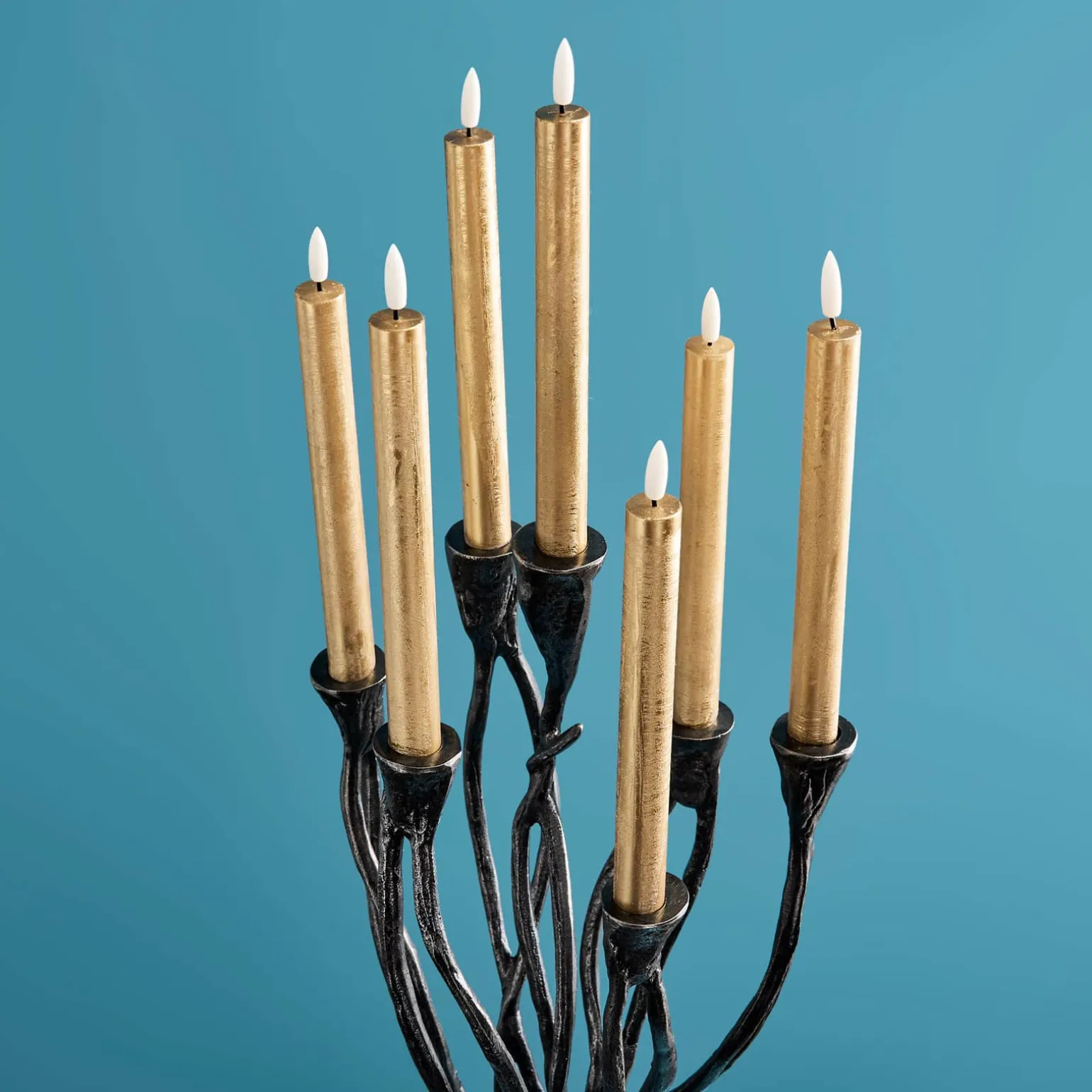 Chandelier Roots, noir, aluminium, fait main, 25x22x63,5 cm