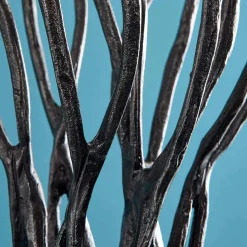 Chandelier Roots, noir, aluminium, fait main, 25x22x63,5 cm