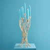 Chandelier Roots, or, aluminium, fait main, 25x22x63,5 cm