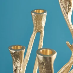 Chandelier Roots, or, aluminium, fait main, 25x22x63,5 cm