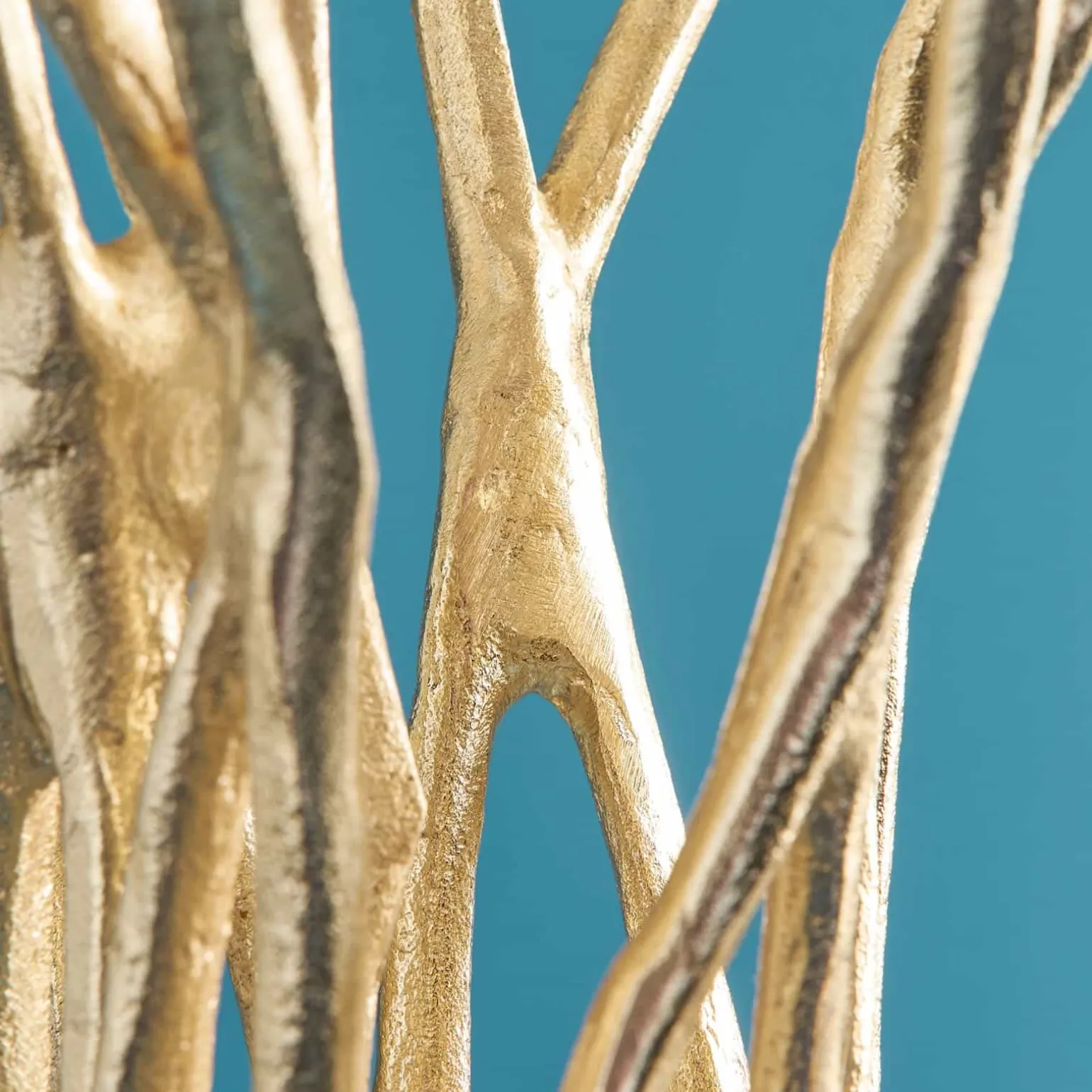 Chandelier Roots, or, aluminium, fait main, 25x22x63,5 cm