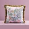 Coussin à franges Cosmea, vert-orange