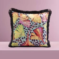 Coussin à franges Gingko