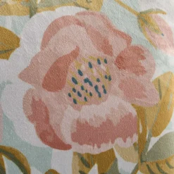 Coussin à franges Paeonia, rose-ble