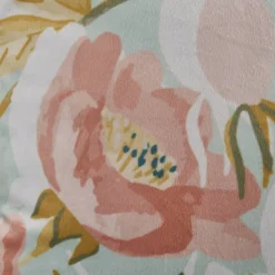 Coussin à franges Paeonia, rose-ble