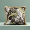 Coussin à  franges Palmette & Perroquet