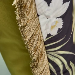 Coussin à  franges Palmette & Perroquet