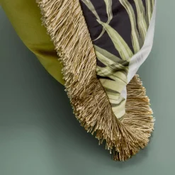 Coussin à  franges Palmette & Perroquet