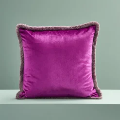 Coussin à franges Strelitzia & oiseau
