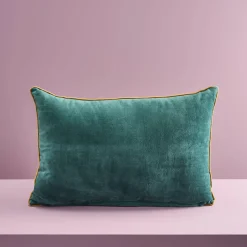 Coussin Emma, vert avec motif floral coloré