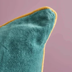 Coussin Emma, vert avec motif floral coloré