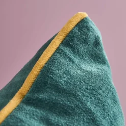 Coussin Emma, vert avec motif floral coloré