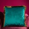 Coussin en velours Velvet Cushion, turquoise, polyester, 45x45 cm