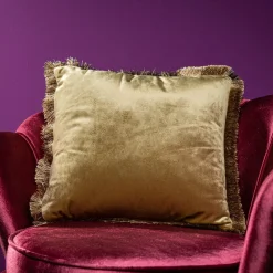 Coussin en velours Velvet Cushion, or, polyester, 45x45 cm