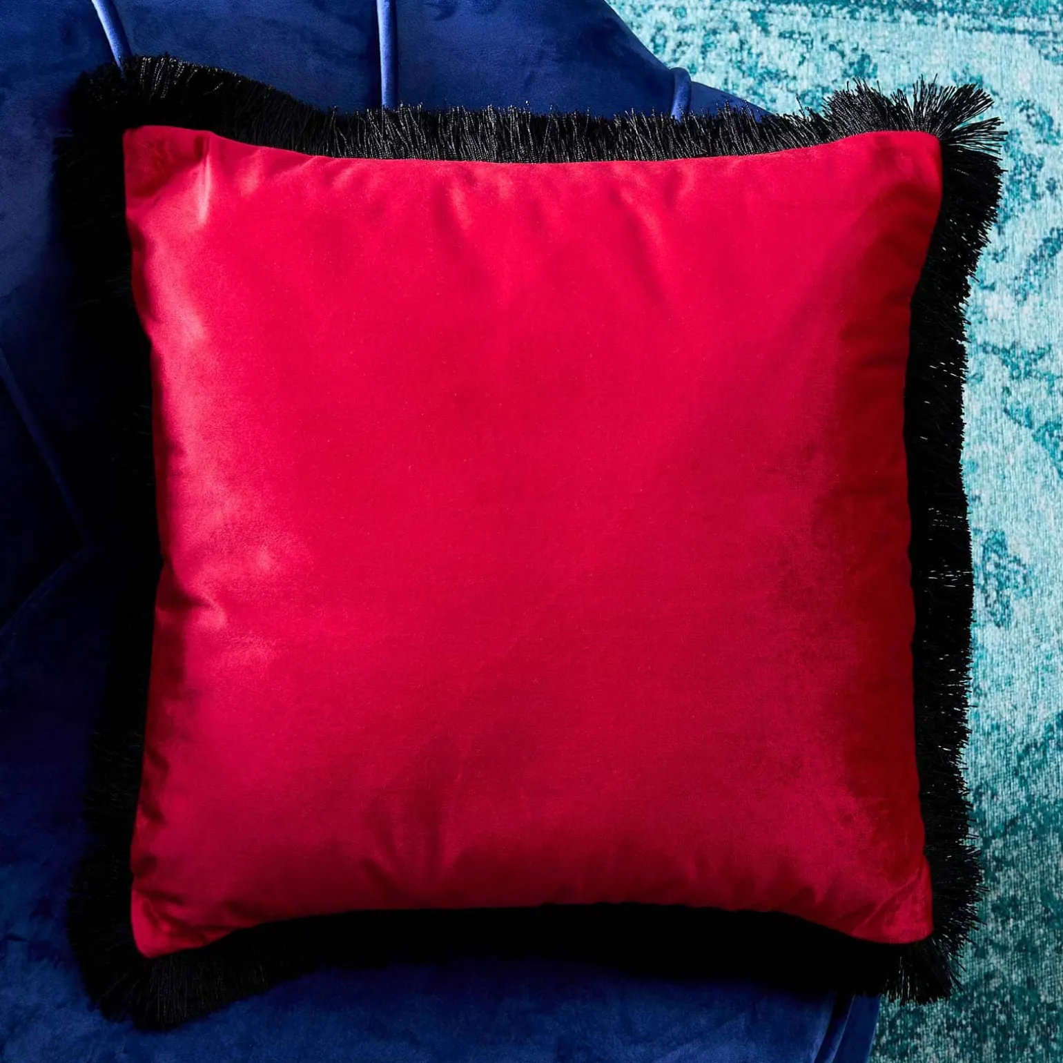 Coussin en velours Velvet Cushion, rose-noir