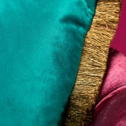 Coussin en velours Velvet Cushion, turquoise, polyester, 45x45 cm