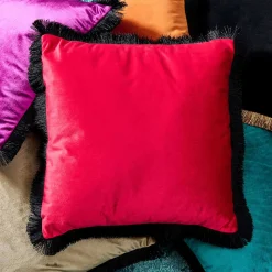 Coussin en velours Velvet Cushion, rose-noir