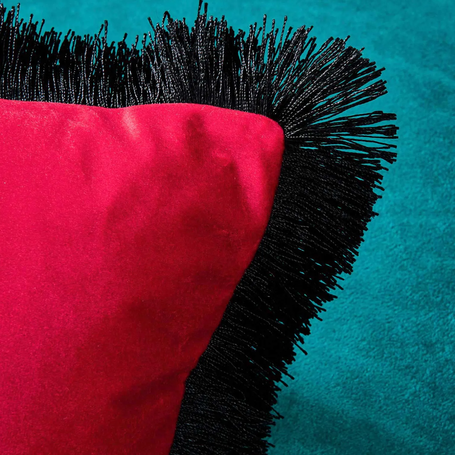 Coussin en velours Velvet Cushion, rose-noir