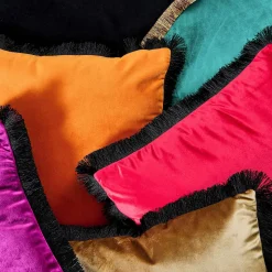 Coussin en velours Velvet Cushion, orange-noir