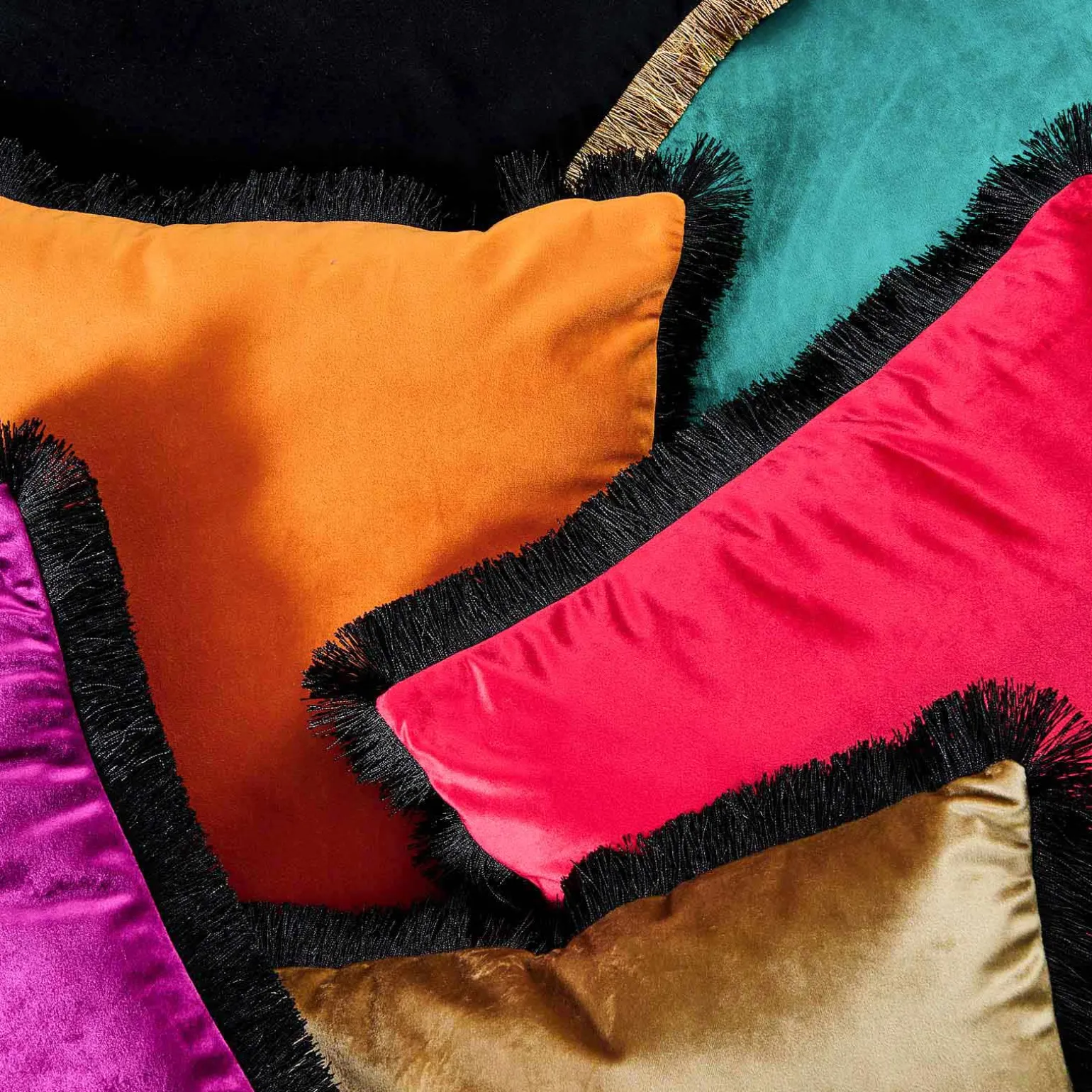 Coussin en velours Velvet Cushion, orange-noir