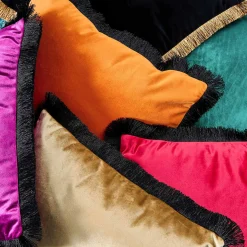 Coussin en velours Velvet Cushion, orange-noir