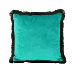 Coussin en velours Velvet Cushion, turquoise-noir