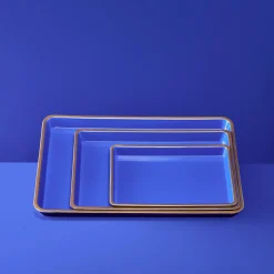 Ensemble de 3 plateaux, bleu