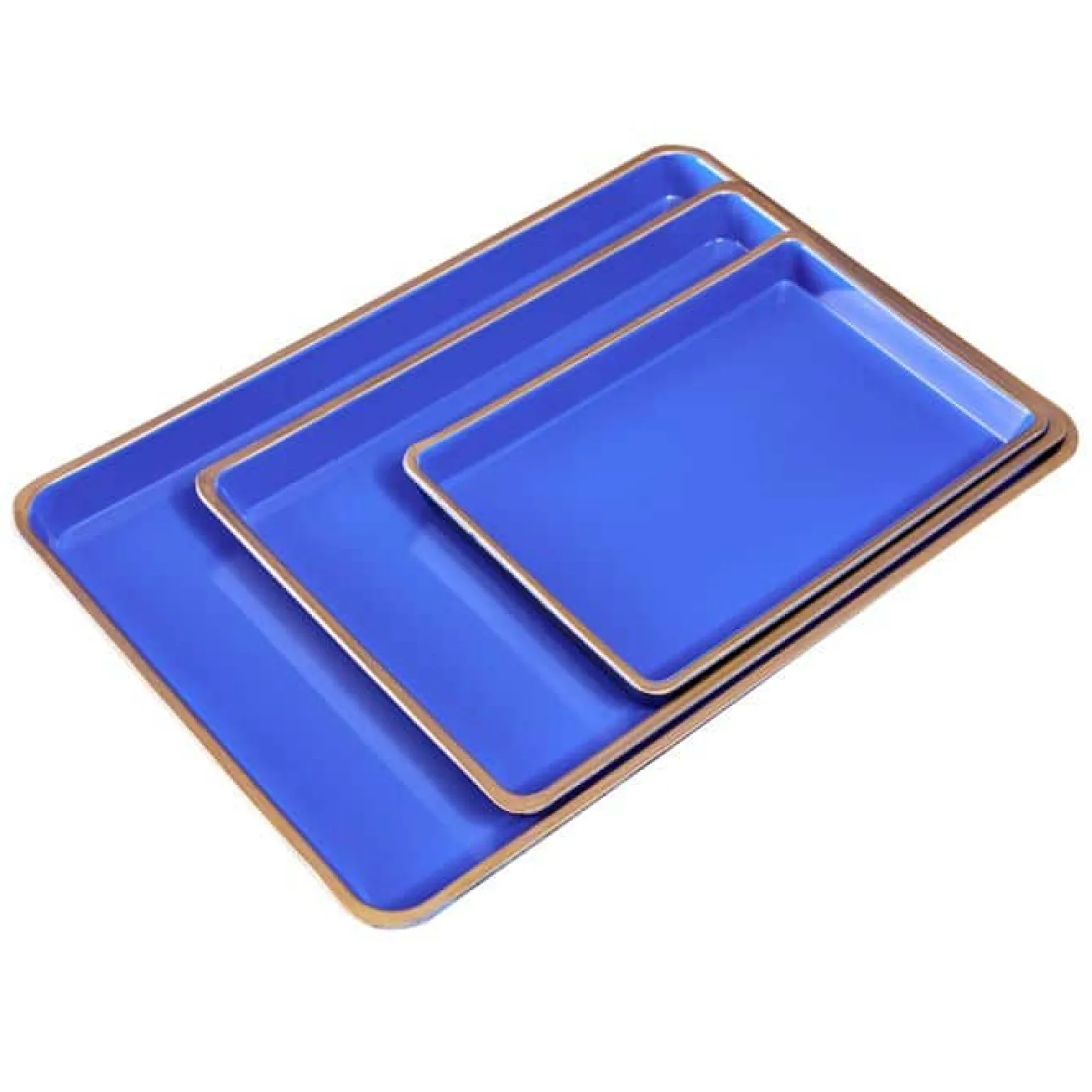 Ensemble de 3 plateaux, bleu