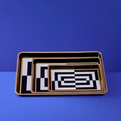 Ensemble de 3 plateaux, noir