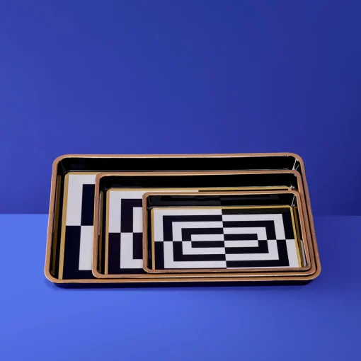 Ensemble de 3 plateaux, noir
