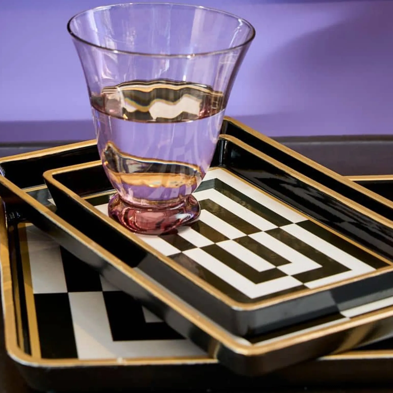 Ensemble de 3 plateaux, noir