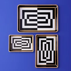 Ensemble de 3 plateaux, noir