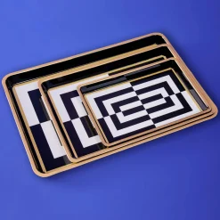 Ensemble de 3 plateaux, noir