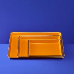 Ensemble de 3 plateaux, orange
