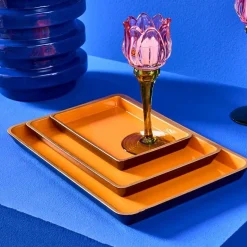 Ensemble de 3 plateaux, orange