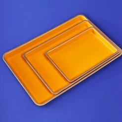 Ensemble de 3 plateaux, orange