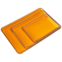 Ensemble de 3 plateaux, orange