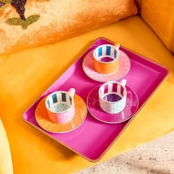 Ensemble de 3 plateaux, rose