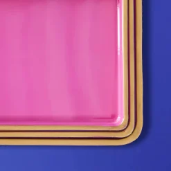 Ensemble de 3 plateaux, rose
