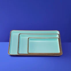 Ensemble de 3 plateaux, turquoise