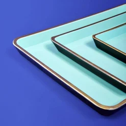 Ensemble de 3 plateaux, turquoise