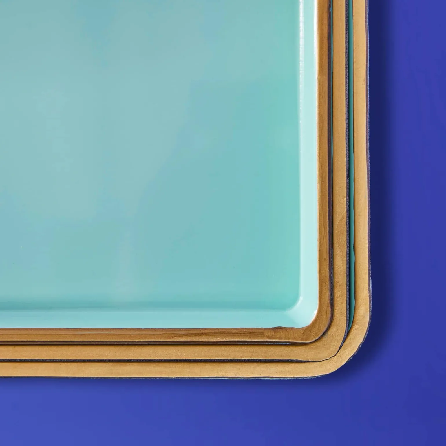Ensemble de 3 plateaux, turquoise