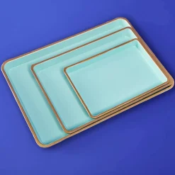 Ensemble de 3 plateaux, turquoise