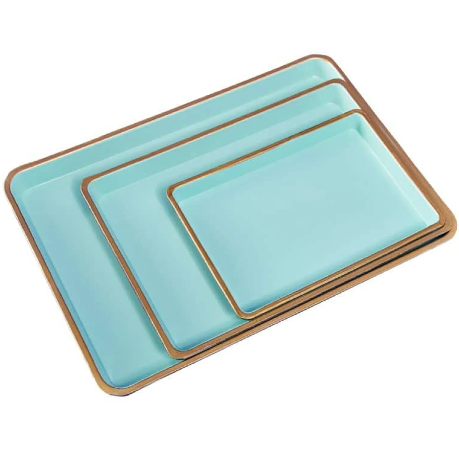 Ensemble de 3 plateaux, turquoise