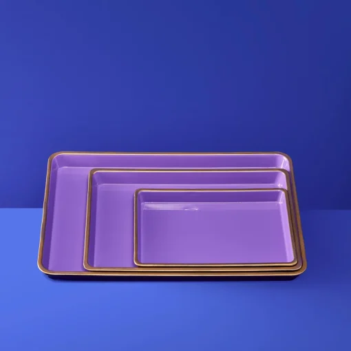Ensemble de 3 plateaux, violet
