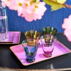 Ensemble de 3 plateaux, violet