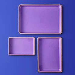 Ensemble de 3 plateaux, violet