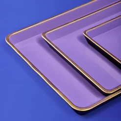 Ensemble de 3 plateaux, violet