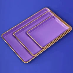 Ensemble de 3 plateaux, violet