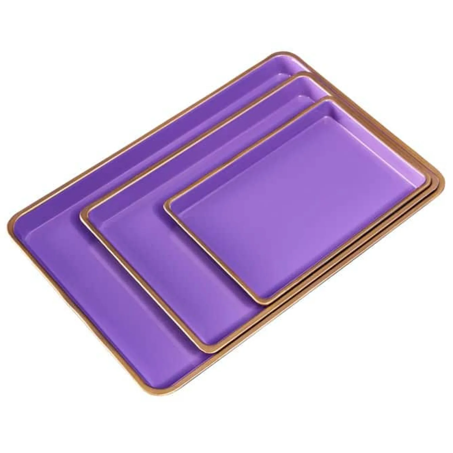Ensemble de 3 plateaux, violet